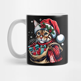 Bengal Cat Santa Claus Christmas Mug